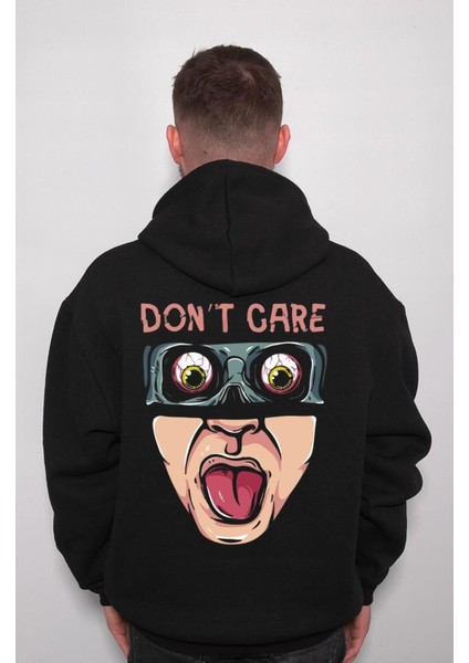 Don't Care Mask Face Sweatshirt Kapüşonlu Hoodie indirimleri