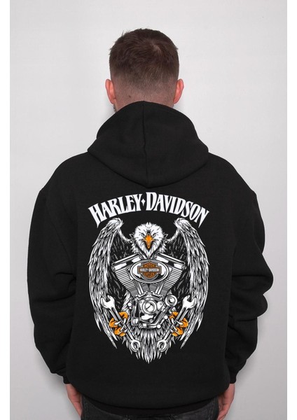 Harley Davidson Motorcycle Orange Bar Sweatshirt Kapüşonlu Hoodie fiyatları