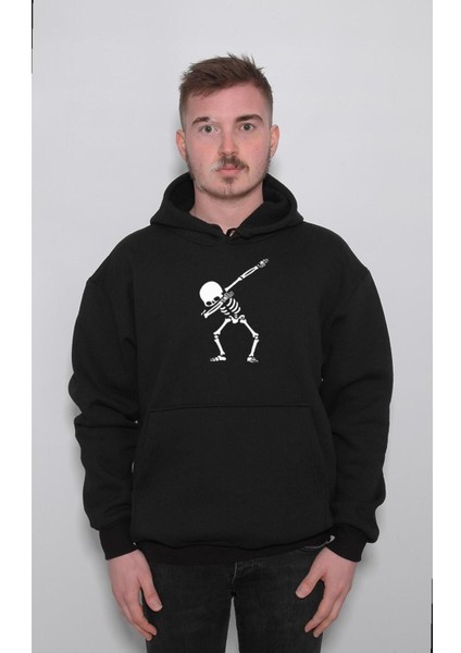 Dabbing Skeleton Dans Dance Skull Kuru Kafa Sweatshirt Kapüşonlu Hoodie