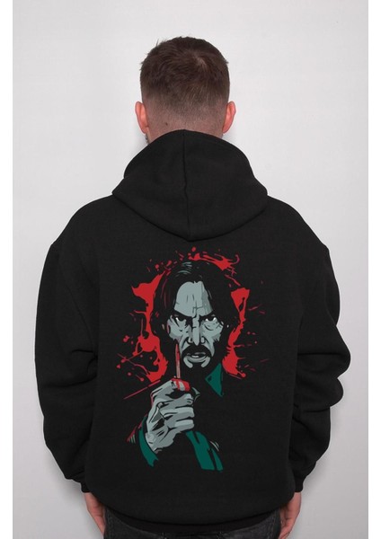 John Wick Pencil Katil Die Keanu Reeves Sweatshirt Kapüşonlu Hoodie