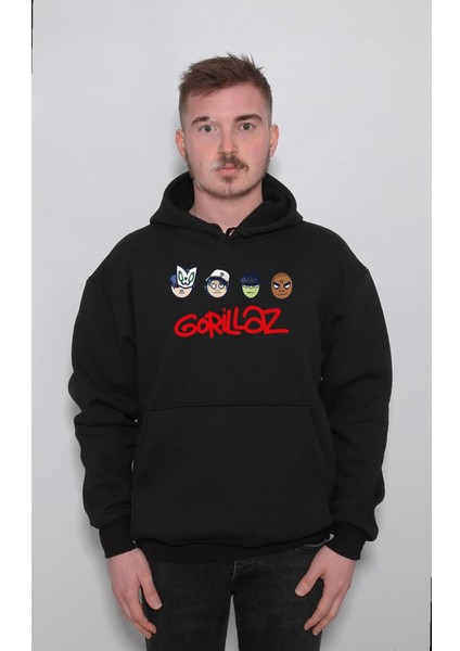 Gorillaz Rock Band Blur Damon Albarn Müzik Music Sweatshirt Kapüşonlu Hoodie