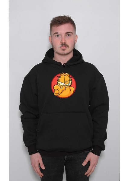 Garfield Cat Kedi Çizgi Film Sweatshirt Kapüşonlu Hoodie