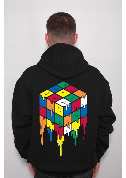Rubik Zeka Küpü Kombinasyon Akışkan Sweatshirt Kapüşonlu Hoodie fiyatları