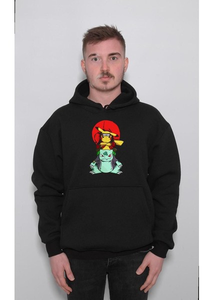 Naruto Pikachu Balbazar Bulbasaur Anime Ninja Japanese Sweatshirt Kapüşonlu Hoodie