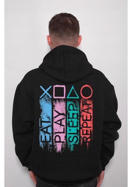 Eat Play Sleep Repeat Replay Ps4 Sweatshirt Kapüşonlu Hoodie fiyatları