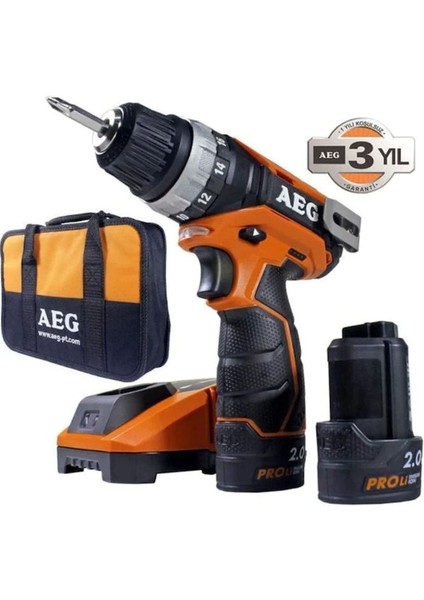 Bs 12 C2 Li 12 V 2.0 Ah Çift Akülü Şarjlı Vidalama Matkap