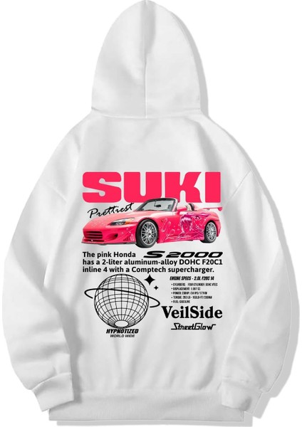 Brz Collection  Oversize Fast And Furious Suki Hoodie Beyaz