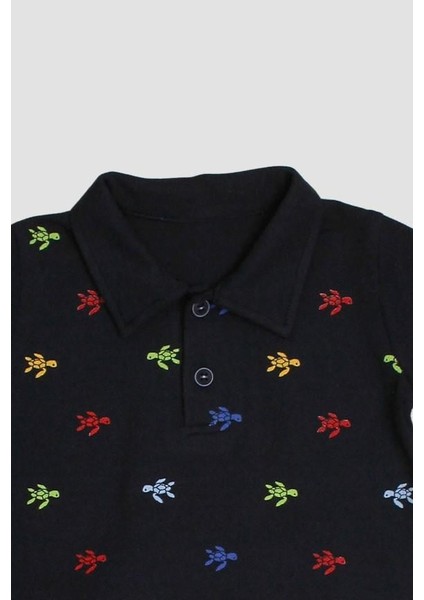 Kurbağa Desenli Polo Yakalı 2'li Alt Üst Takım fiyatları