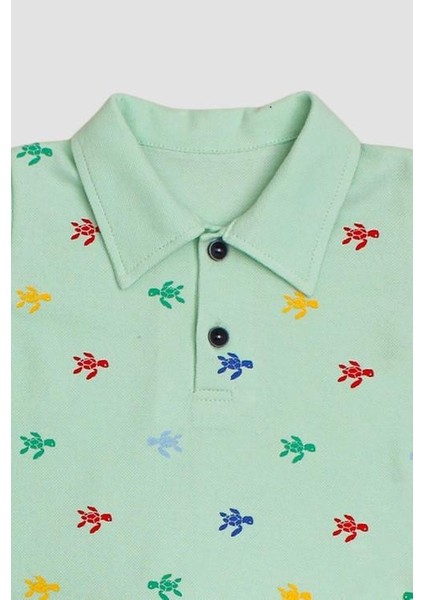 Kurbağa Desenli Polo Yakalı 2'li Alt Üst Takım fiyatları