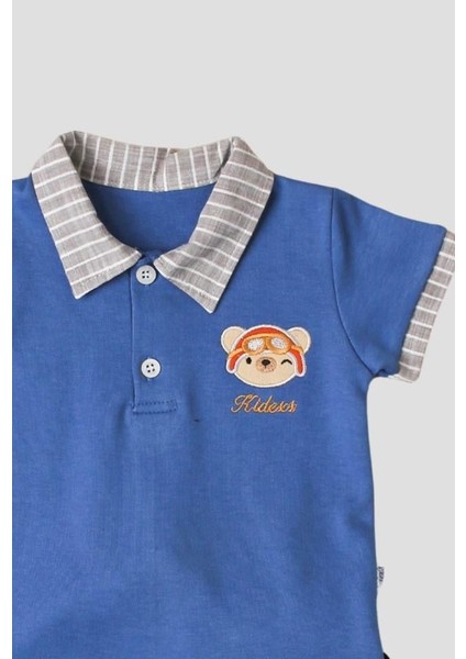 Tatlı Ayıcık Desenli Yaka Detaylı 2'li Alt Üst Takım fiyatları