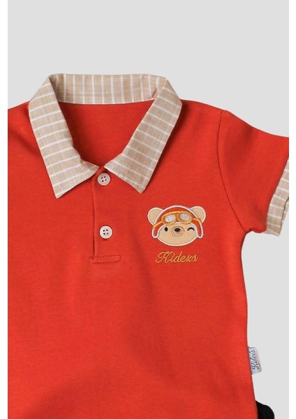 Tatlı Ayıcık Desenli Yaka Detaylı 2'li Alt Üst Takım fiyatları