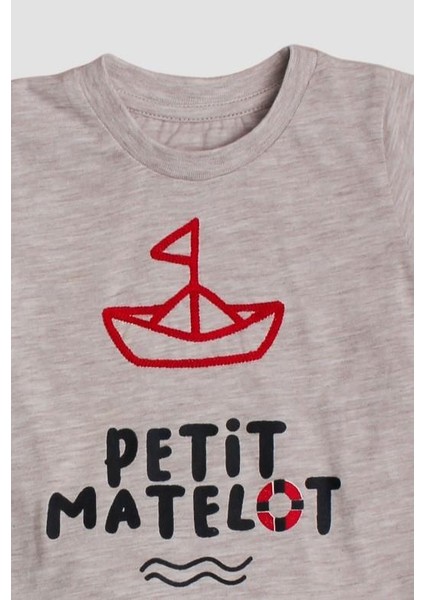 Yelken Nakışlı Petit Matelot Yazılı 2'li Tişört Alt Üst Takım fiyatları