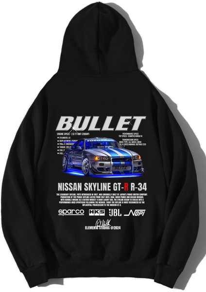 Oversize Nissan Skyline Gt-R R-34 Bullet Hoodie