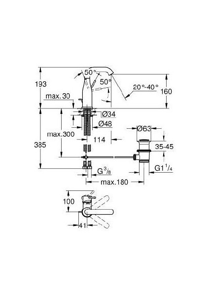 Essence Tek Kumandalı Lavabo Bataryası M-Boyut - 24173GN1