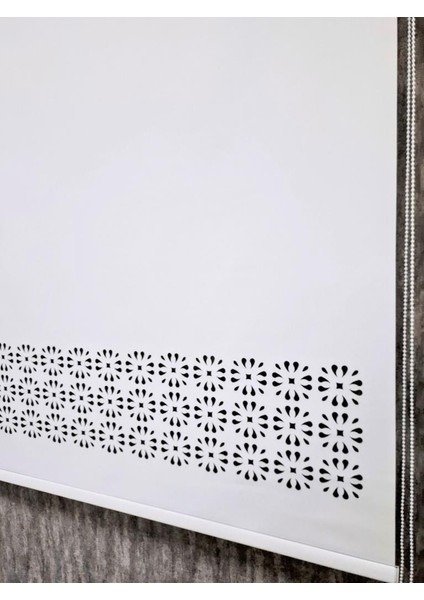 Lazer Kesim Stor Perde Kalın Kumaşlı Beyaz Renk LZR2003 fırsatları