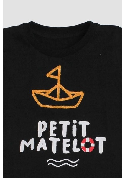 Yelken Nakışlı Petit Matelot Yazılı 2'li Tişört Alt Üst Takım fiyatları