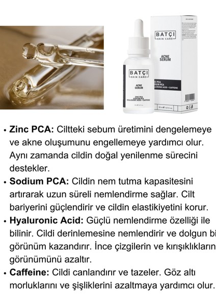 Zinc Pca & Sodium Pca Hyaluronic Acid Caffeine Serum - Akne Serumu 30 ml fiyatları