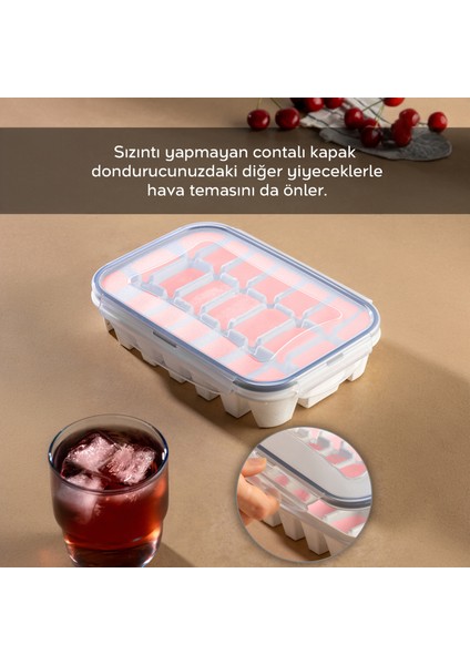 2'li 21 Bölmeli Sızdırmaz Kilitli Buz Kalıbı Seti - Kapaklı Hava Geçirmez Buzluk - Vakumlu Buz Kabı fiyatları