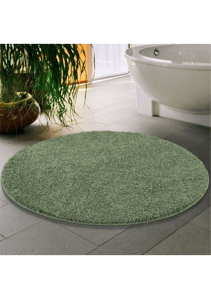 Soft Shaggy Doğal Kaymaz Taban Daire Halı 100X100 120X120