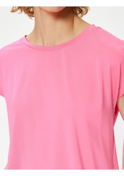 Oversize Spor T-Shirt Bisiklet Yaka Kısa Kollu Düşük Omuzlu fırsatları