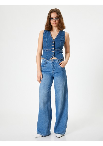 Kot Yelek Kolsuz Düğmeli V Yaka Fleto Cepli Slim Fit fiyatları