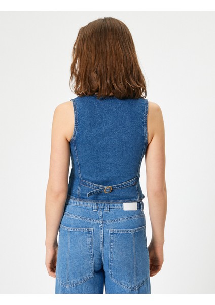 Kot Yelek Kolsuz Düğmeli V Yaka Fleto Cepli Slim Fit fırsatları