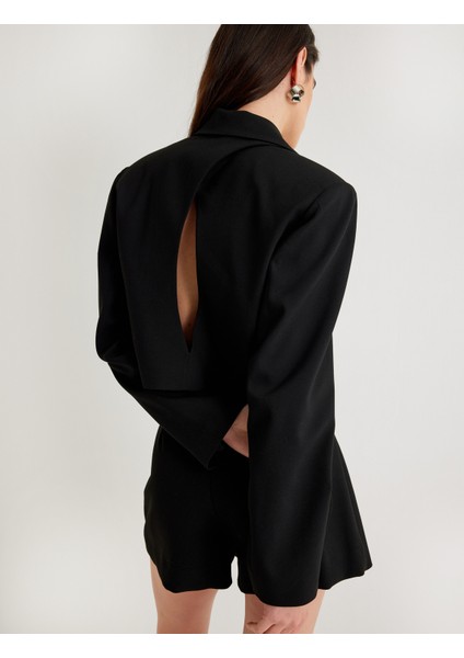 Kruvaze Crop Blazer Ceket Ters Yaka fırsatları