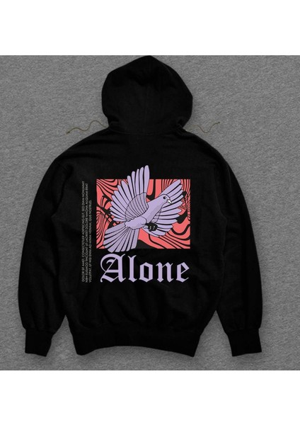 Alone Yalnız Kuş Bird Güvercin Sweatshirt Kapüşonlu Hoodie