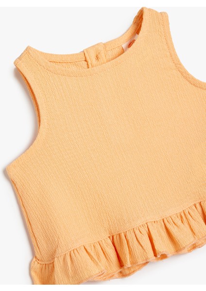 Atlet Fırfır Detaylı Yuvarlak Yaka Dokulu modelleri