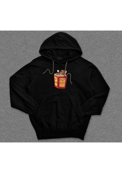 Tom And Jerry Pop Corn Yaramaz Kedi Çizgi Film Sweatshirt Kapüşonlu Hoodie