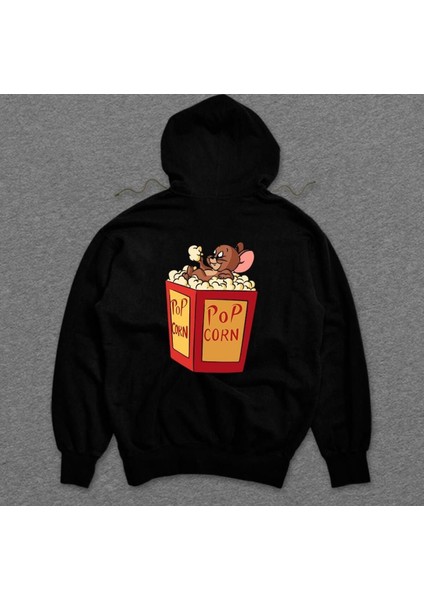 Tom And Jerry Pop Corn Yaramaz Kedi Çizgi Film Sweatshirt Kapüşonlu Hoodie modelleri