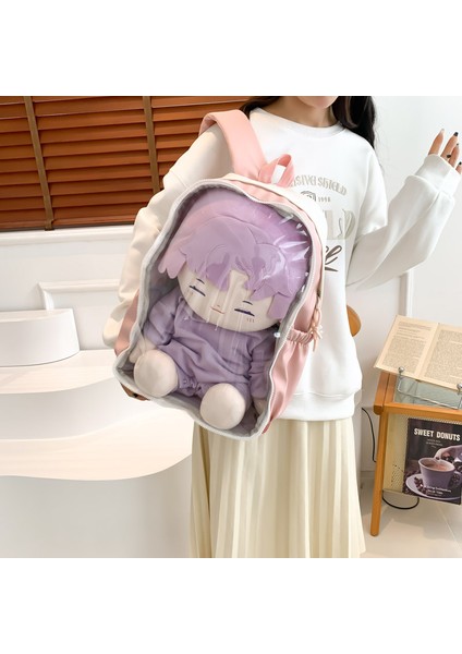 Büyük Kapasiteli Ortaokul ve Lise Öğrencisi Okul Çantası 40CM Bebek Sırt Çantası Basit Seyahat Sırt Çantası (Yurt Dışından)