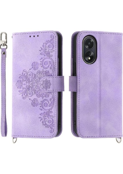 Oppo A38 4g Bileklik Darbeye Dayanıklı Kabartmalı Çoklu Kredi Için Flip Case (Yurt Dışından)