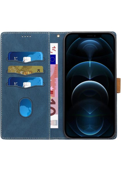 IPhone 12/12 Pro Kickstand Kart Yuvası Çizilmeye Dayanıklı Cüzdan Kılıf (Yurt Dışından) indirimleri