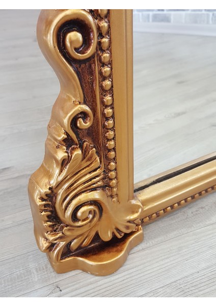 Matmazel Gold Model Altın Renk Dekoratif Ayaklı Boy Aynası