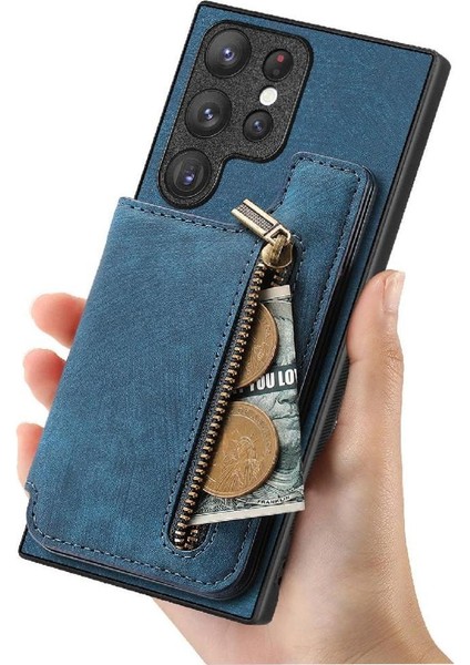 Samsung Galaxy S23 Ultra Standı Fonksiyonu Vintage Fermuar Cüzdan (Yurt Dışından) modelleri