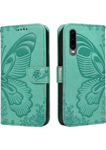 Kredi Kartı Yuvası ile Huawei P30 Için Flip Case Ayrılabilir El Kayışı Yüksek (Yurt Dışından)