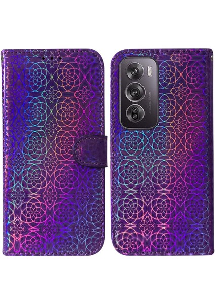 Oppo Oppo 12 Pro 5g Premium Pu Deri Glitter Renkli Kart Için Flip Case (Yurt Dışından)