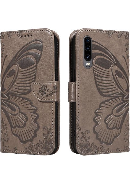 Kredi Kartı Yuvası ile Huawei P30 Için Flip Case Ayrılabilir El Kayışı Yüksek (Yurt Dışından) modelleri
