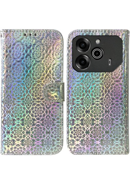 Tecno Pova 6 Pro 5g Için Flip Case Kart Yuvası Standı Tutucu Glitter Renkli (Yurt Dışından)