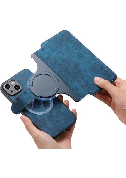 IPhone 15 Için Flip Case Cüzdan Retro Kart Standı Mıknatıs Koruyucu Malzeme (Yurt Dışından) modelleri