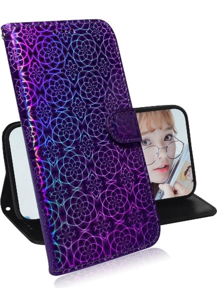 Tecno Pova 6 Pro 5g Için Flip Case Kart Yuvası Standı Tutucu Glitter Renkli (Yurt Dışından)