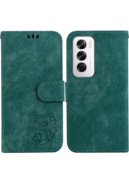Oppo Için Kılıf Oppo 12 5g Kabartmalı Sevimli Kaplan Tutucu Kapak Kart Cebi (Yurt Dışından)