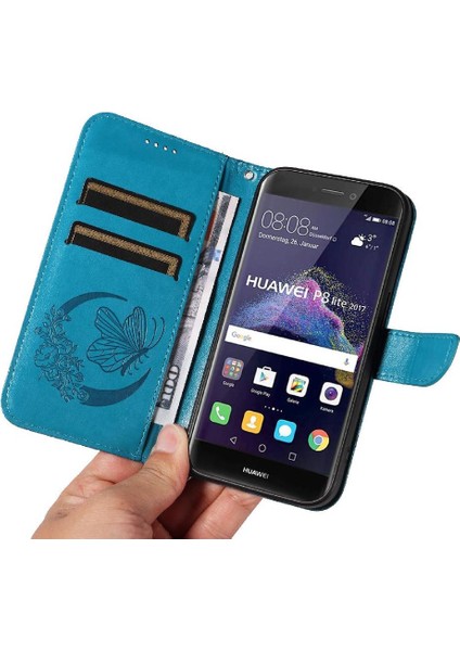 Kredi Kartı Yuvası ile Huawei P8 Lite Için Flip Case Yüksek Kalite Deri (Yurt Dışından)