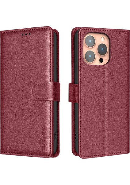 IPhone 14 Pro Rfıd Engelleme Manyetik Kart Tutucu Kickstand Için Flip Case (Yurt Dışından)