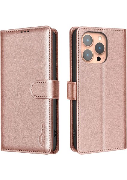 IPhone 14 Pro Rfıd Engelleme Manyetik Kart Tutucu Kickstand Için Flip Case (Yurt Dışından)