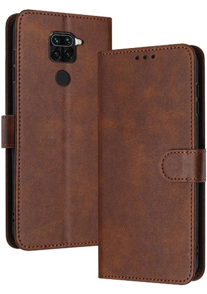Xiaomi Redmi Not 9 Için Flip Case 4g Kart Yuvası ile Saf Renk Pu Deri (Yurt Dışından)