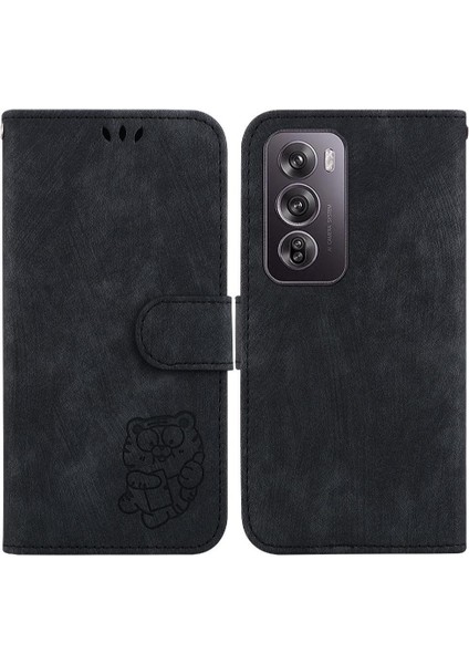 Oppo Oppo 12 Pro 5g Için Kılıf Tutucu Kapak Çevirin Folio Kabartmalı Sevimli Kaplan (Yurt Dışından)