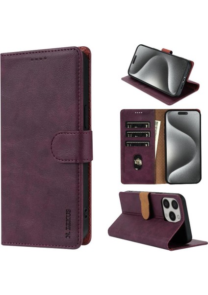 IPhone 13 Için Flip Case Pro Max Anti Kayma Yan Cep Manyetik Kapatma (Yurt Dışından)