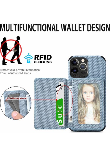 IPhone 13 Için Kılıf Pro Max Manyetik Kart Tutucu Komple Kamera Güvenlik (Yurt Dışından)